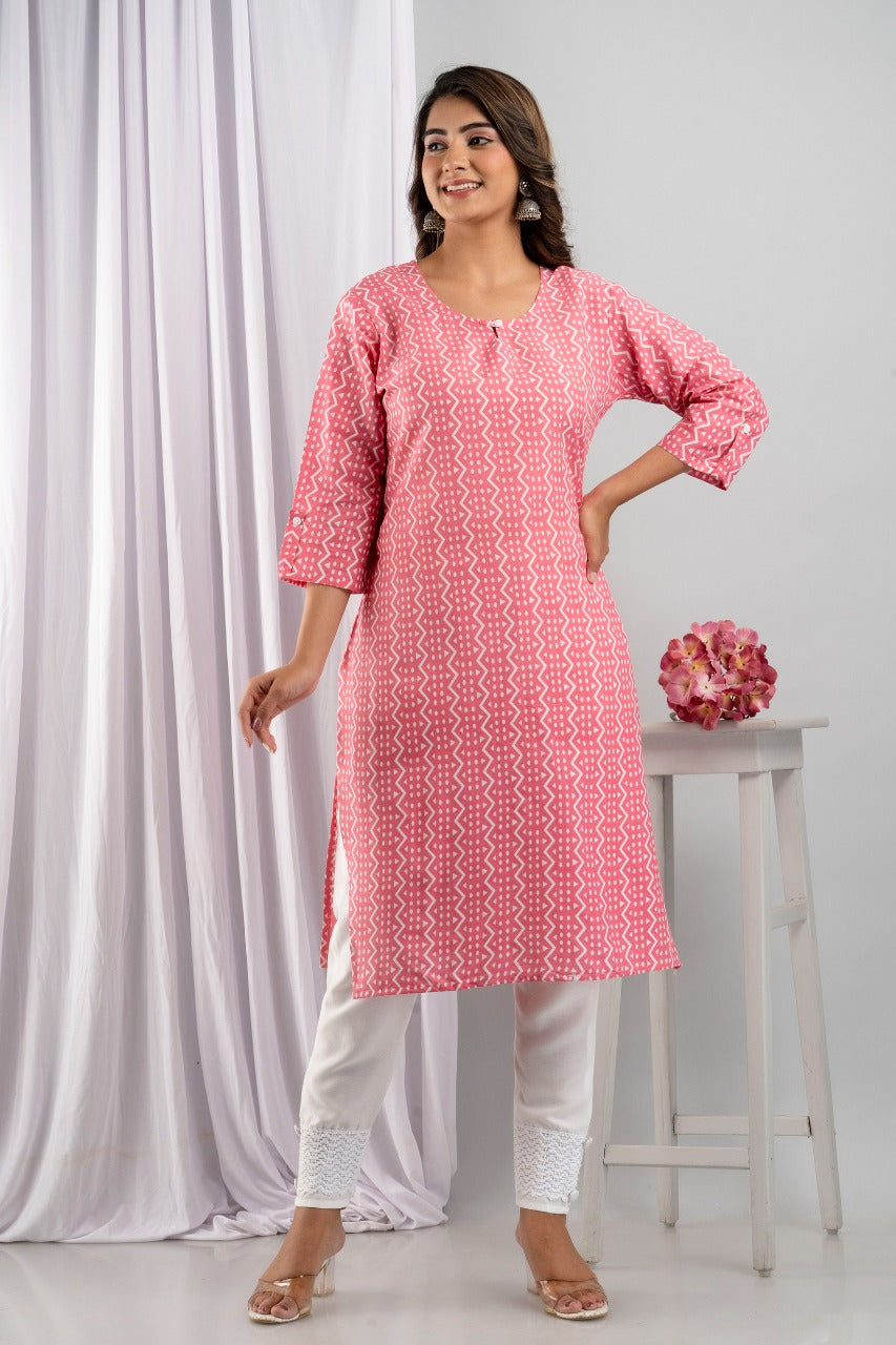 of Flaunt Your Style: Hand Block Rayon Kurti with Matching Palazzo