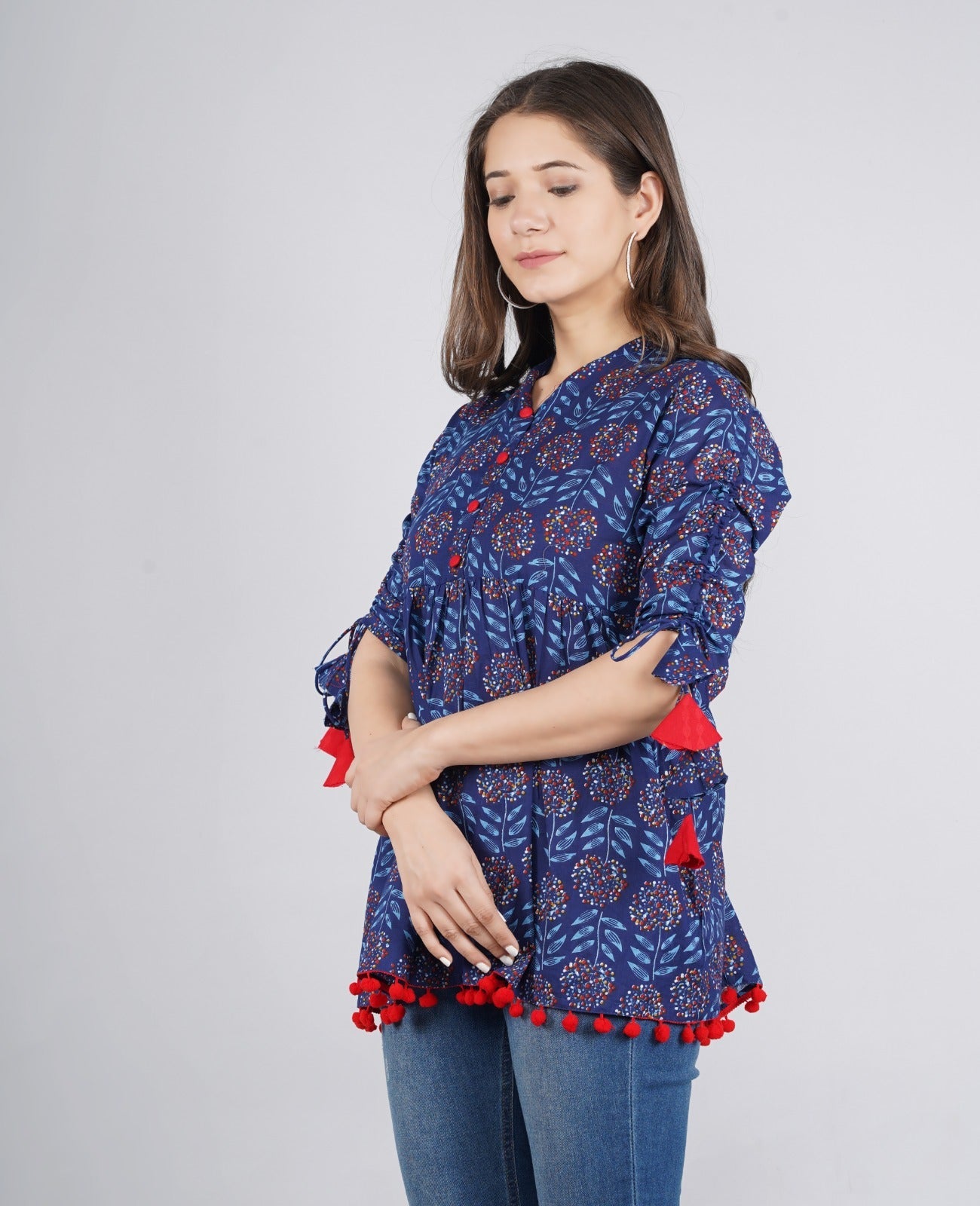 Women's Cotton Floral Print Regular Wear Top